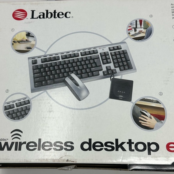 2004 Labtec XP Media Wireless Desktop Edge Keyboard Optical Mouse Kit - Picture 5 of 5